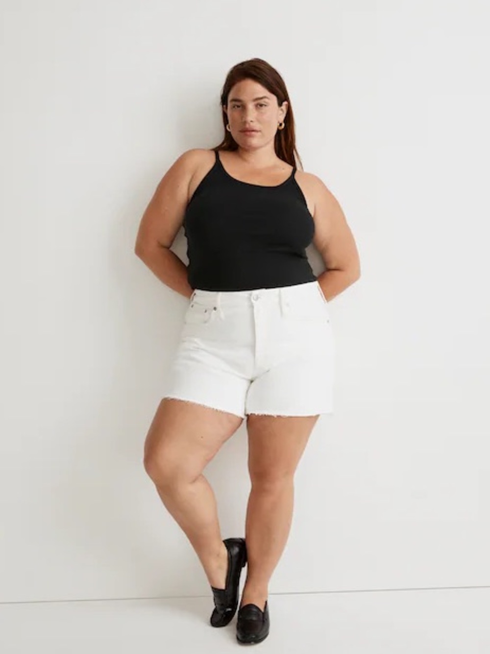 Madewell NWT Tile White Relaxed Denim Shorts (Plus Size 33)